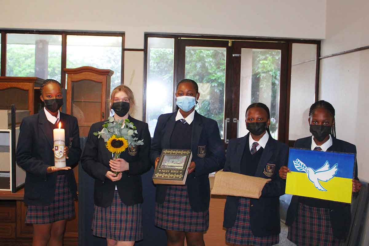 St Benedict School Praying for Peace, Almsgiving for Lent The