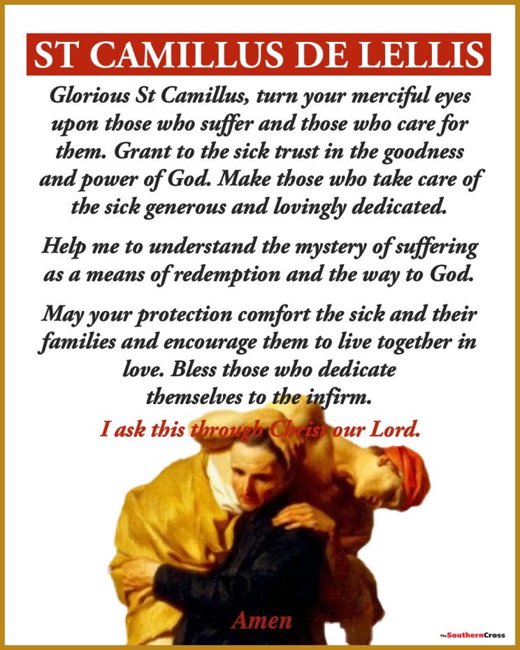 St Camillus de Lellis Prayer The Southern Cross