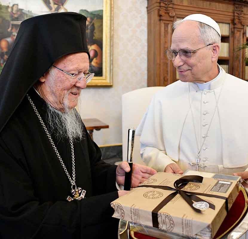 POPE LEO XIV AND ORTHODOX PATRIARCH BARTHOLOMEW