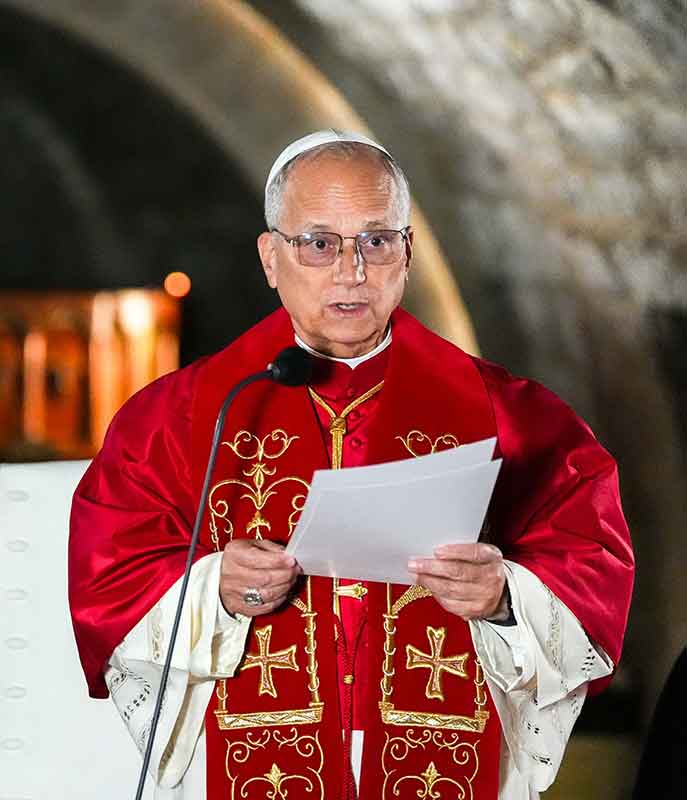 POPE LEO XIV AT THE TOMB OF ST. CHARBEL