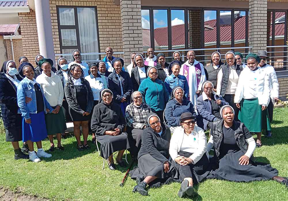Sisters and affiliates of the Sisters of the Holy Names of Jesus and Mary in the Lesotho Province gather for a penance and reconciliation service on April 14, 2025, at St Rose in Peka, Leribe, in preparation for upcoming changes. (Sr. Eugenia Thauru)