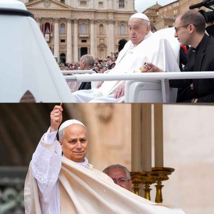 Pope Francis and Pope Leo