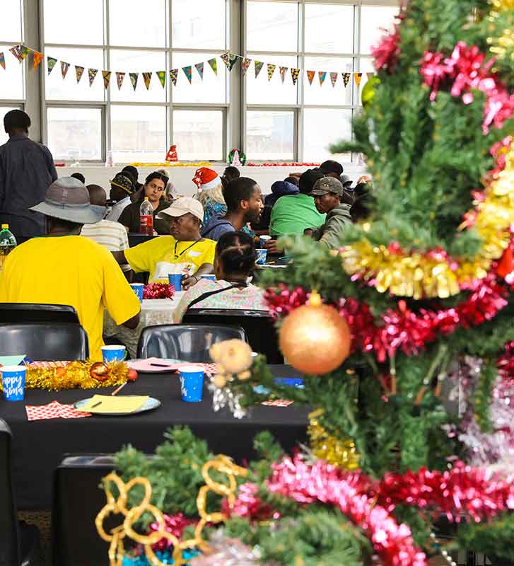 Christmas lunch for the homeless at Durban’s Denis Hurley Centre.