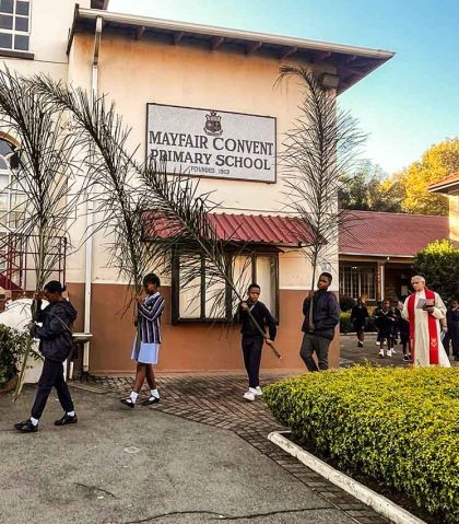 Mayfair Convent School in Johannesburg at Palm Sunday last year. At the end of 2025, the 112-year-old school closed down.
