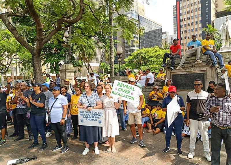 Christians in Durban protest against plans to regulate their churches. Photo: Raymond Perrier