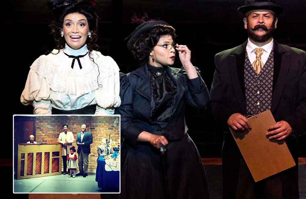 Inset Alexis with her parents Angeline and Terence Petersen Main As Lucy Moten middle flanked by Brittany Smith and Conroy Scott in the musical Orpheus McAdoo