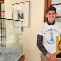 Asher Kaufman in the chancery of Cape Town archdiocese during his visit to South Africa in December 2025. He has been introducing the Children’s Rosary around the world before entering the seminary in September. Inset: Dr Blyth Kaufman, founder of the Children’s Rosary.