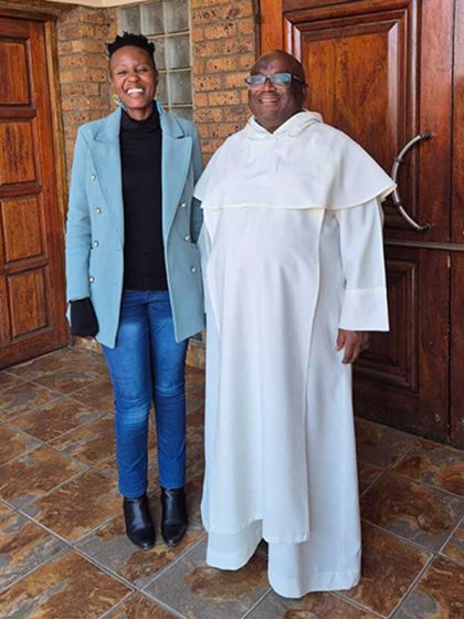 Father Chaka Motanyane OP and Kati Dijane, editor of Far East Rand Catholic News