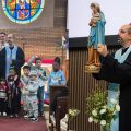 Fr Elie Saadé with children at Our Lady of the Cedars Maronite Church in Woodmead