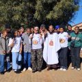 Parish Priest, Fr Sandile Madotyeni, with some of the young people who attended Franciscan Youth Event at St Benedict's parish, Zone 3, Sebokeng.