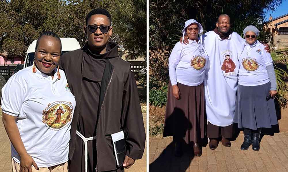 Left Ms Thoko Malinga Youth Adult Supporter at St Benedict with the Chaplain for the Youth in the Vaal Deanery Fr Patrick Mohohomela Right Mrs Phindile Radebe Fr Sandile Madotyeni and Sr Clare