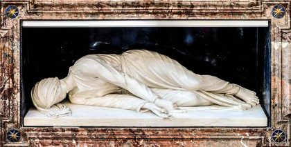 Stefano Maderno’s statue of St Cecilia, as her incorrupt body was found upon her exhumation in 1599