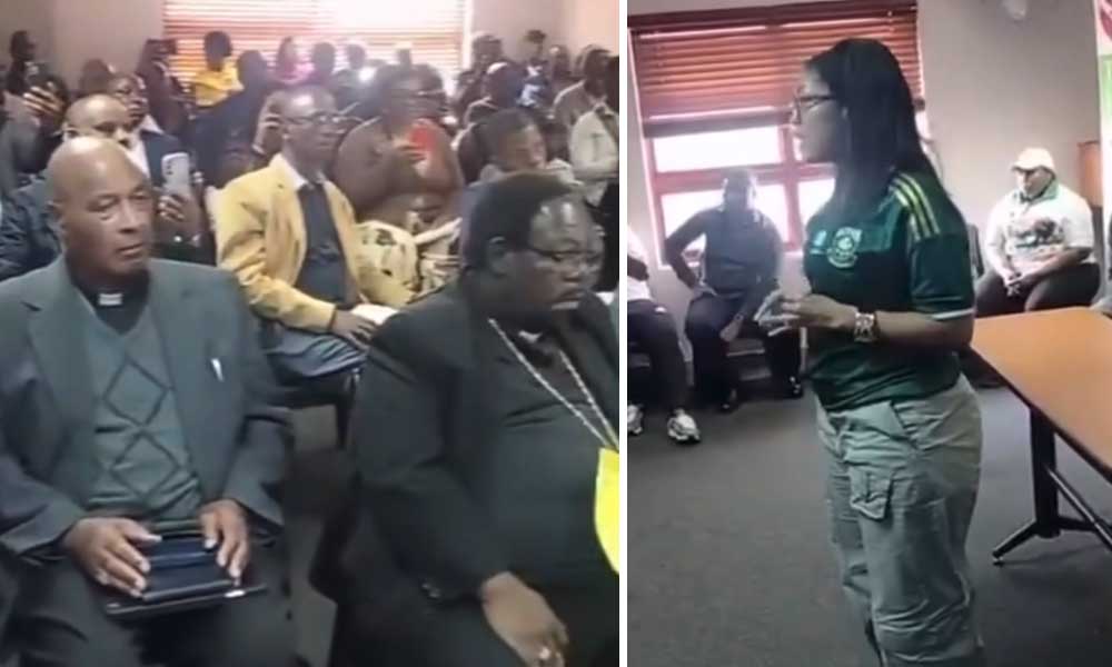 Jacinta Ngobese-Zuma addresses a Social Cohesion Summit convened by the Justice and Peace Commission of the Archdiocese of Durban in June 2026 Cardinal Wilfrid Napier and Archbishop Sigfied Jwara were in attendance