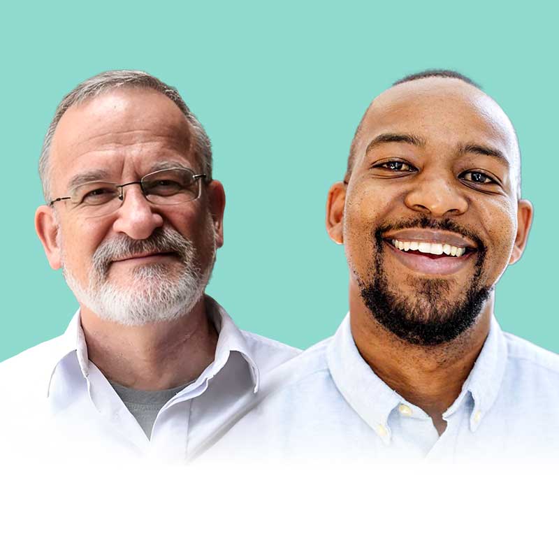 Fr David Neuhaus SJ and Kgaugelo Habyane who will present this years Living Theology on the subject of Father