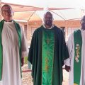 Father Enrico Parry (left), Father Canaan Dumbura (main-celebrant) and Father Anselm Tafara Musemwa